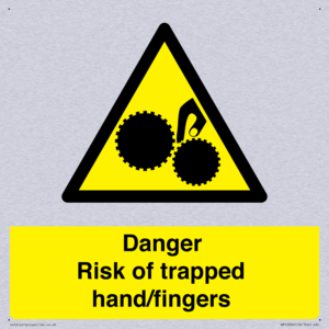 Danger Risk of trapped hand/fingers